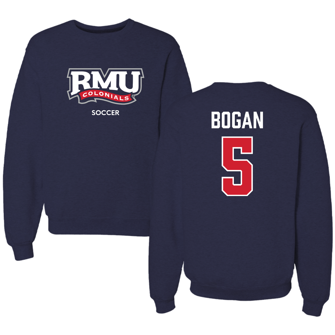 Robert Morris University Soccer (W) Navy RMU Crewneck - #5 Carson Bogan