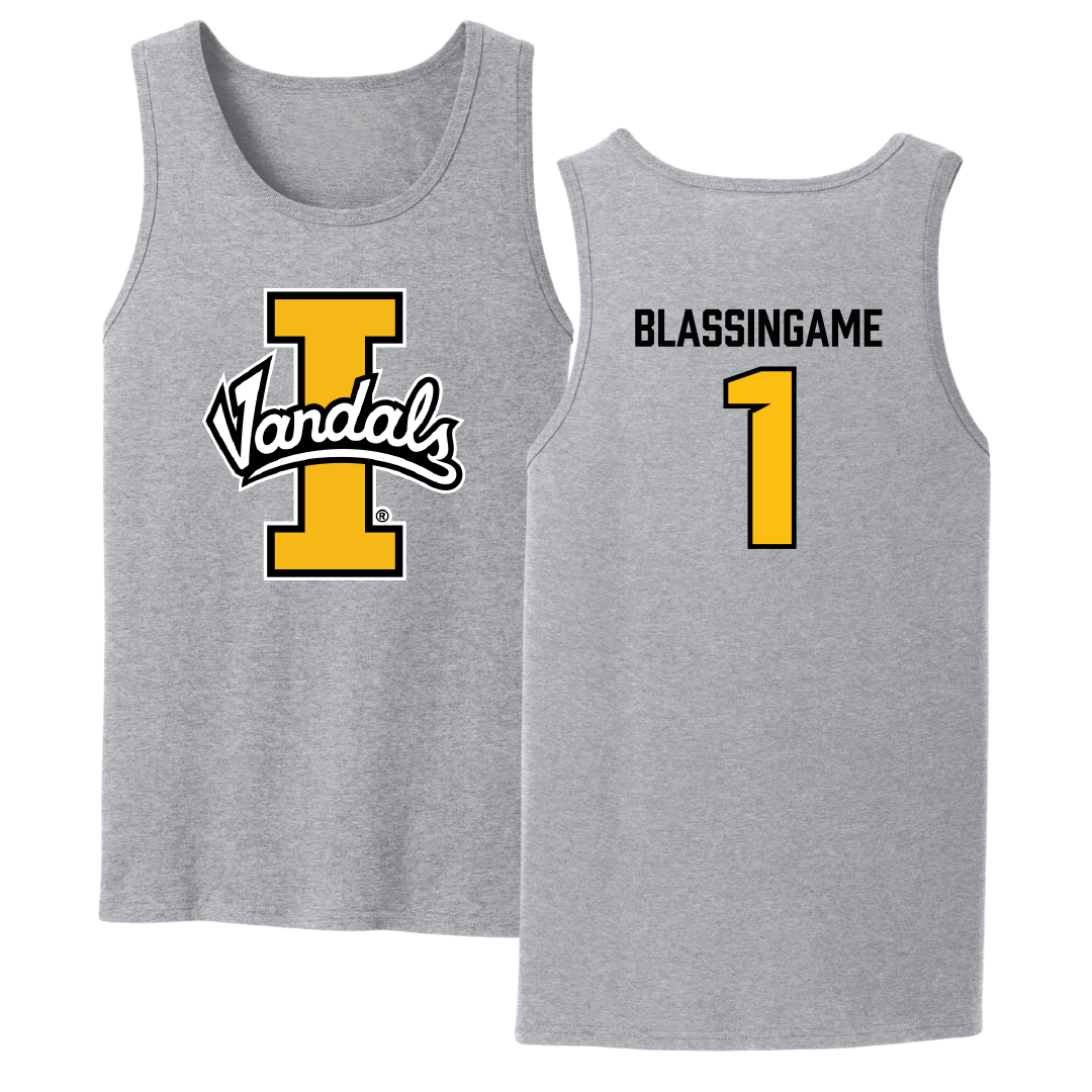 University of Idaho Basketball Sport Gray Tank Top - #1 Trevon Blassingame