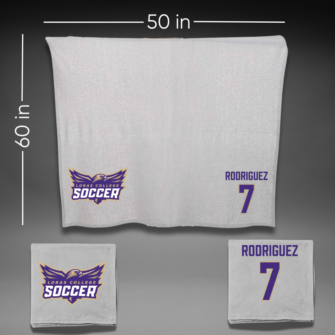 Loras College Soccer Gray Blanket - #7 Diego Rodriguez