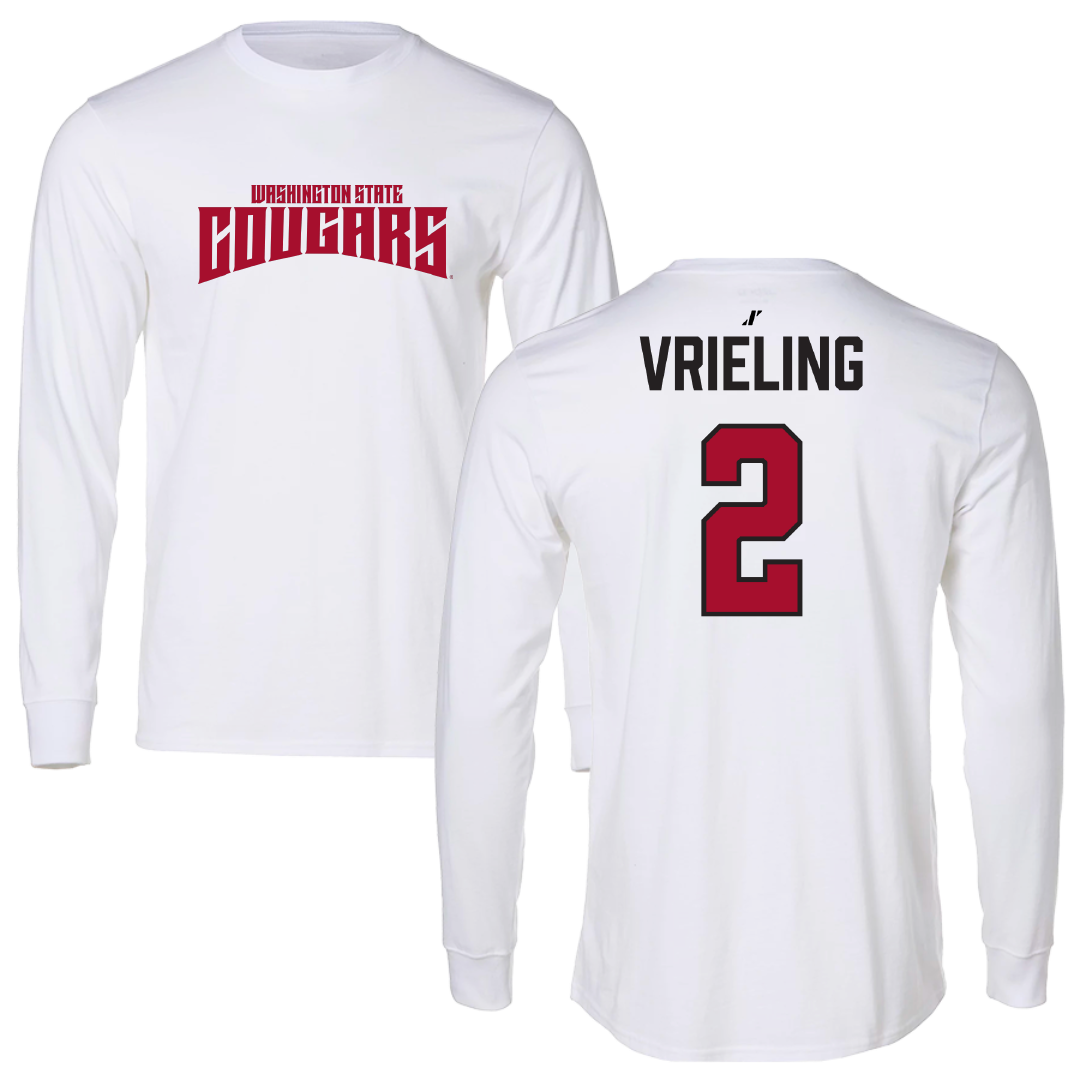 Washington State University Volleyball White Classic Long Sleeve - #2 Taryn Vrieling