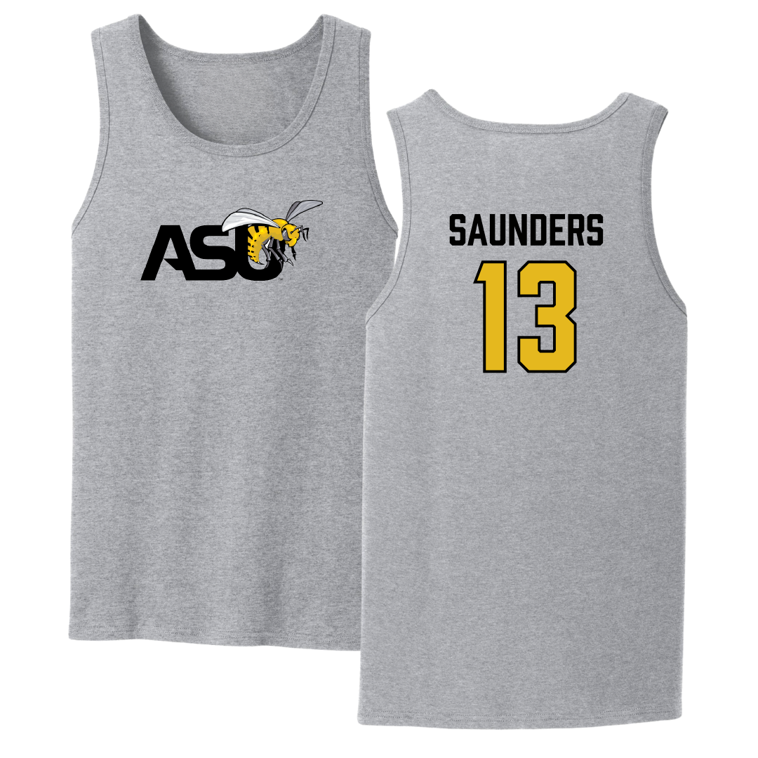 Alabama State University Football Sport Gray Tank Top - #13 Tyree Saunders