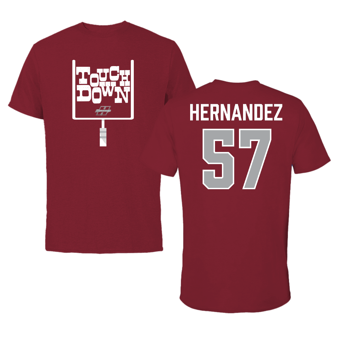 Henderson State University Football Cardinal Touchdown Tee - #57 Gabe Hernandez