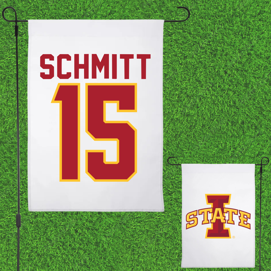 Iowa State University Volleyball White Garden Flag - #15 Kiersten Schmitt