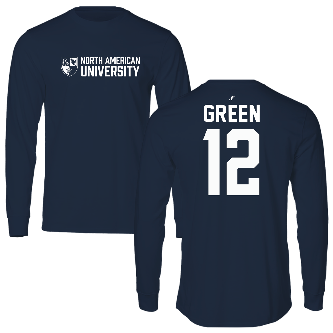 North American University Basketball Navy General Long Sleeve - #12 Desmond Green