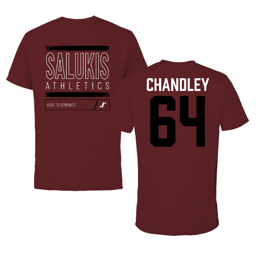 Southern Illinois University at Carbondale Football Maroon Dominate Performance Tee - #64 Ryan Chandley