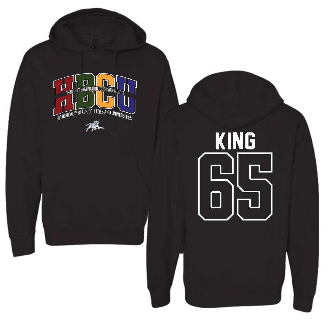 Jackson State University Football Black HBCU Hoodie - #65 Jackson King