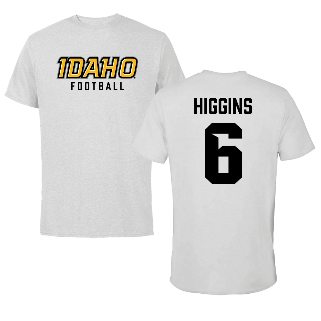 University of Idaho Football Light Gray Performance Tee - #6 Trais Higgins