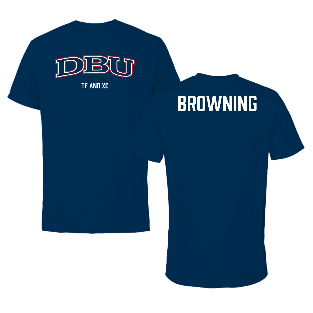 Dallas Baptist University TF and XC Navy Tee - Luke Browning