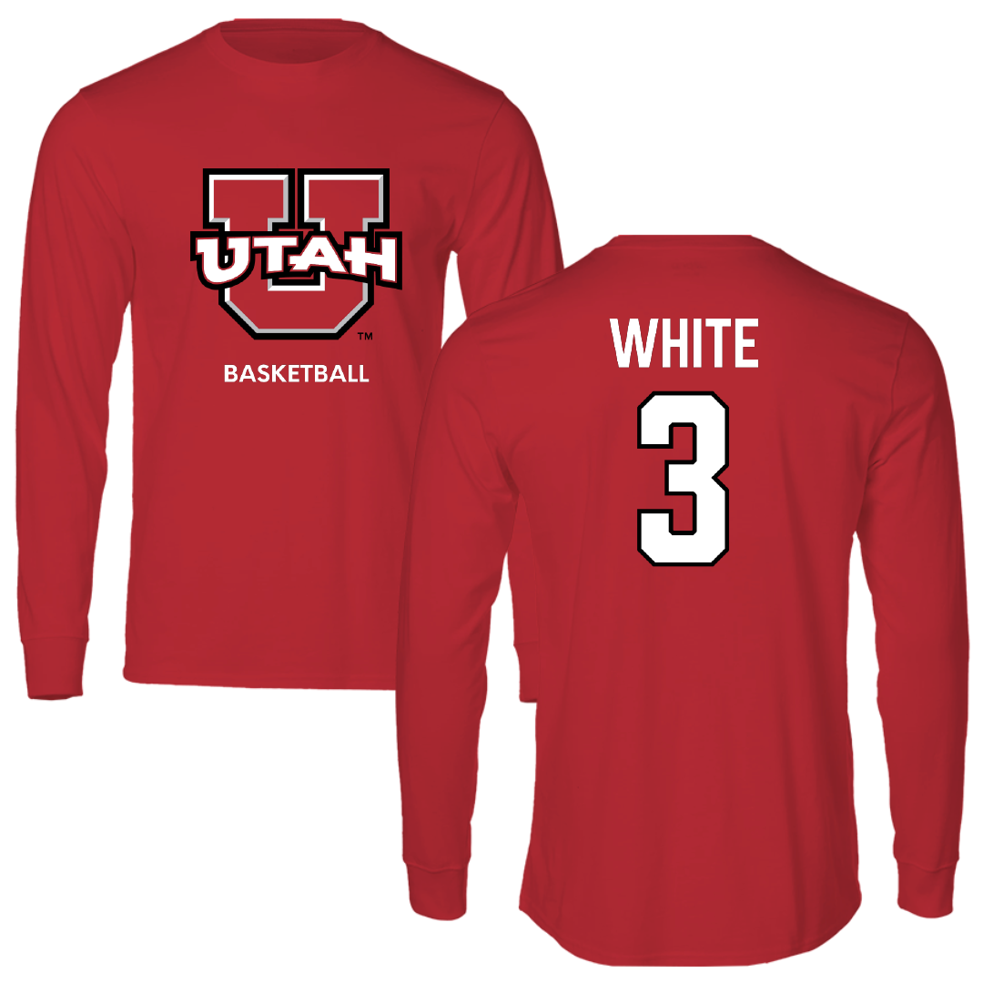University of Utah Basketball (W) Red Utes Performance Long Sleeve - #3 Lani White