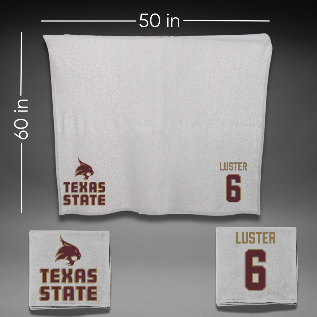 Texas State University Football Gray Blanket - #6 Keldric Luster