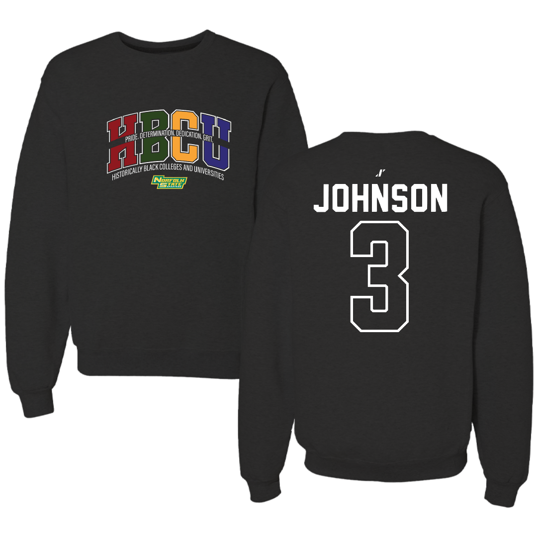 Norfolk State University Basketball Black HBCU Crewneck - #3 Diamond Johnson