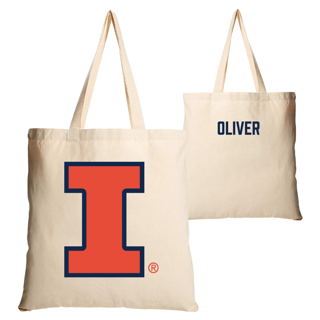University of Illinois TF and XC Tan Canvas Tote Bag - Ashley Oliver