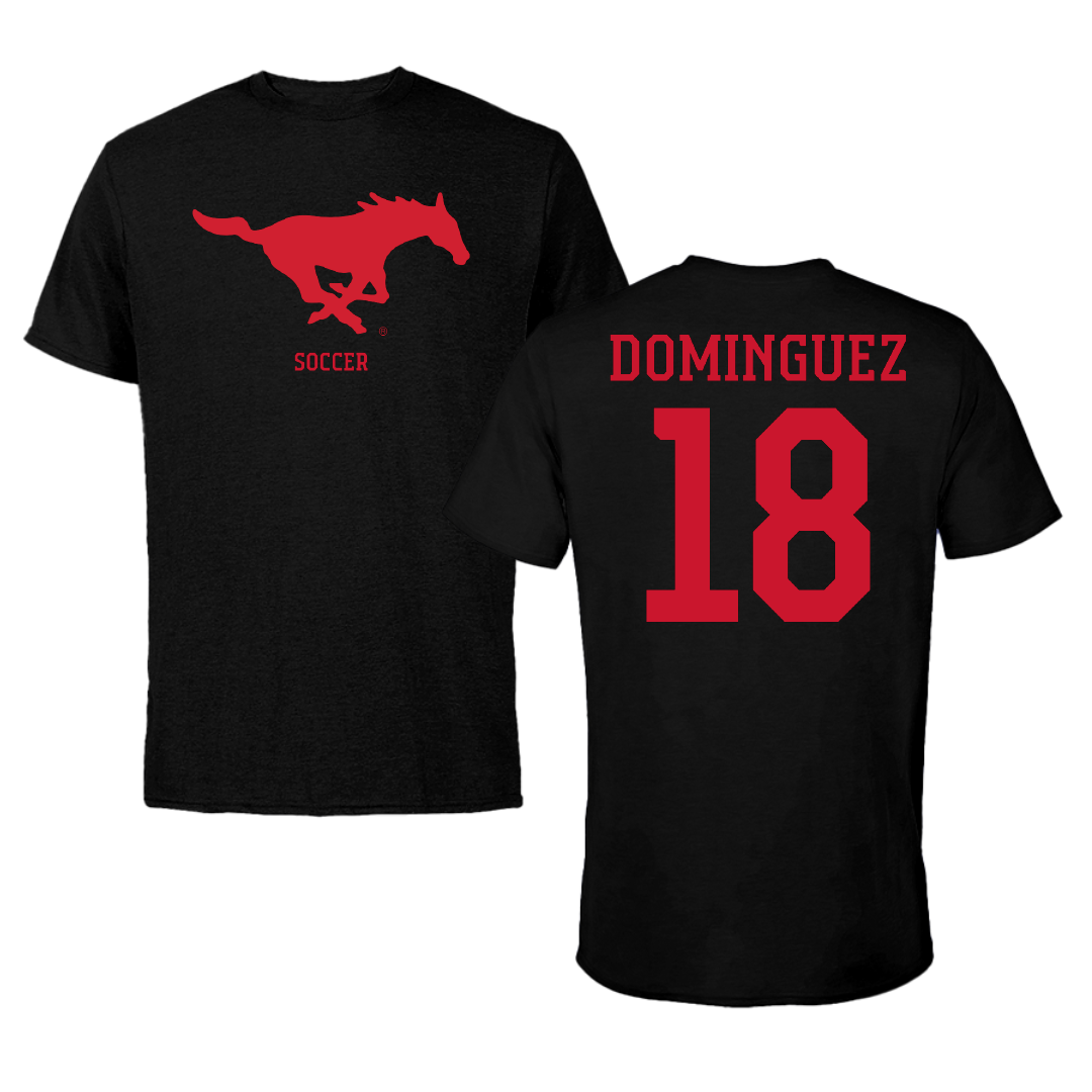 Southern Methodist University Soccer (M) Black Tee - #18 Martin Dominguez