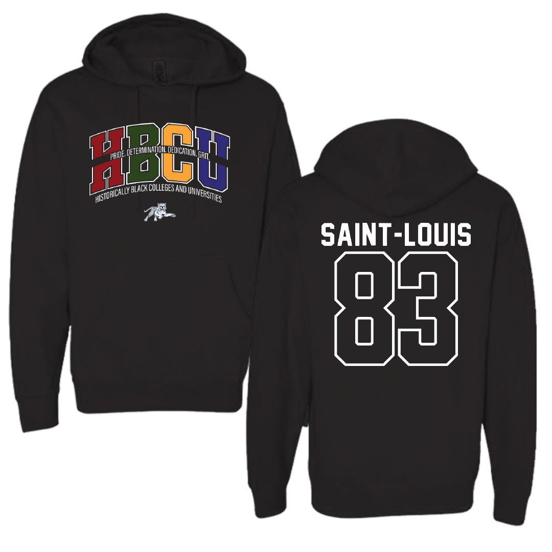 Jackson State University Football Black HBCU Hoodie - #83 Sebastien Saint-Louis