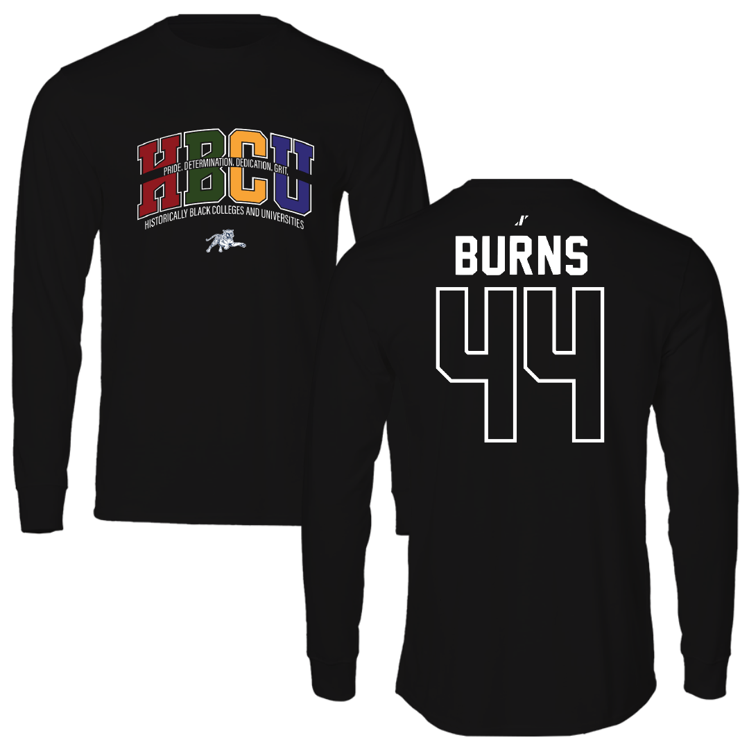 Jackson State University Football Black HBCU Long Sleeve - #44 Hunter Burns
