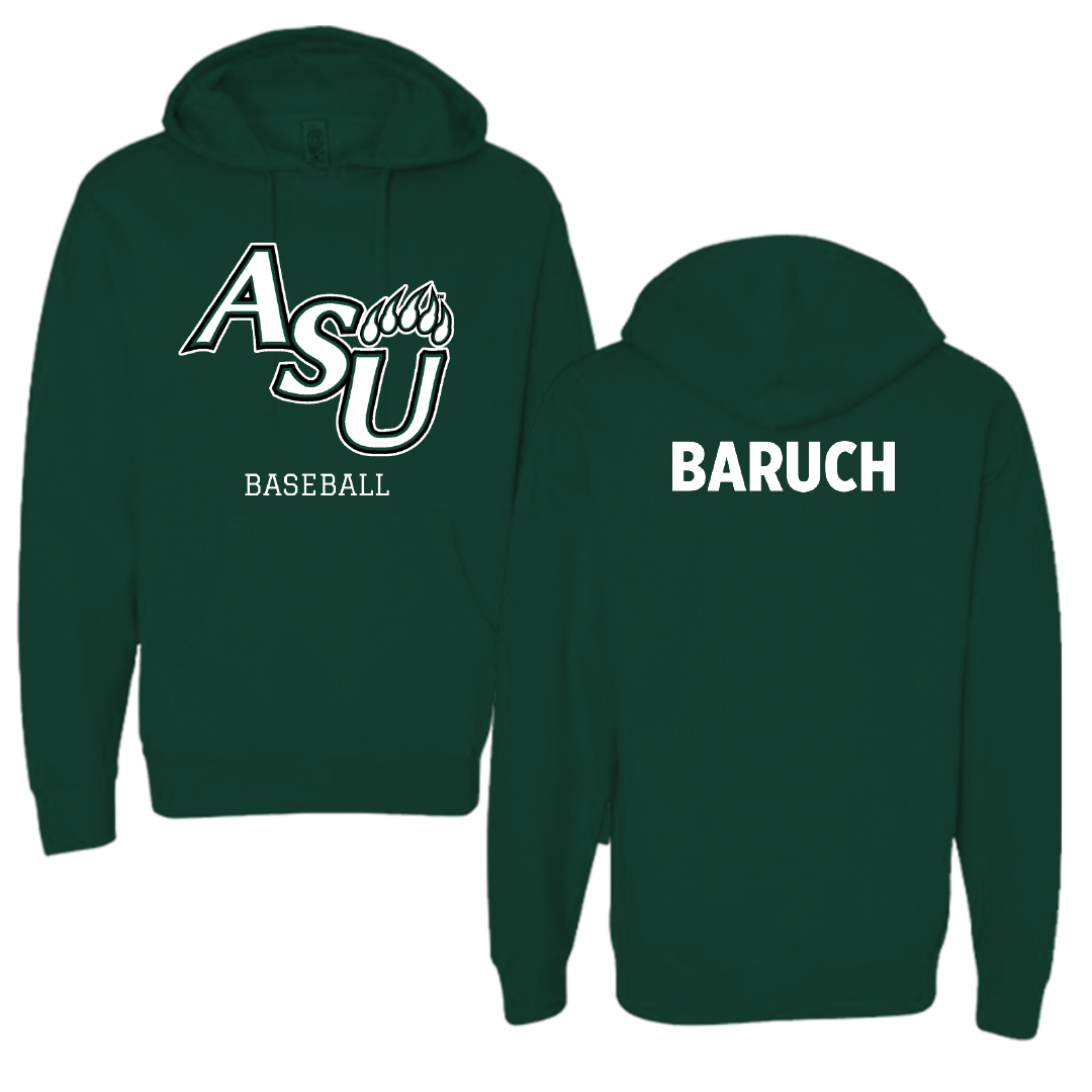 Adams State University Baseball Forest Green Block Hoodie - Shaked Baruch