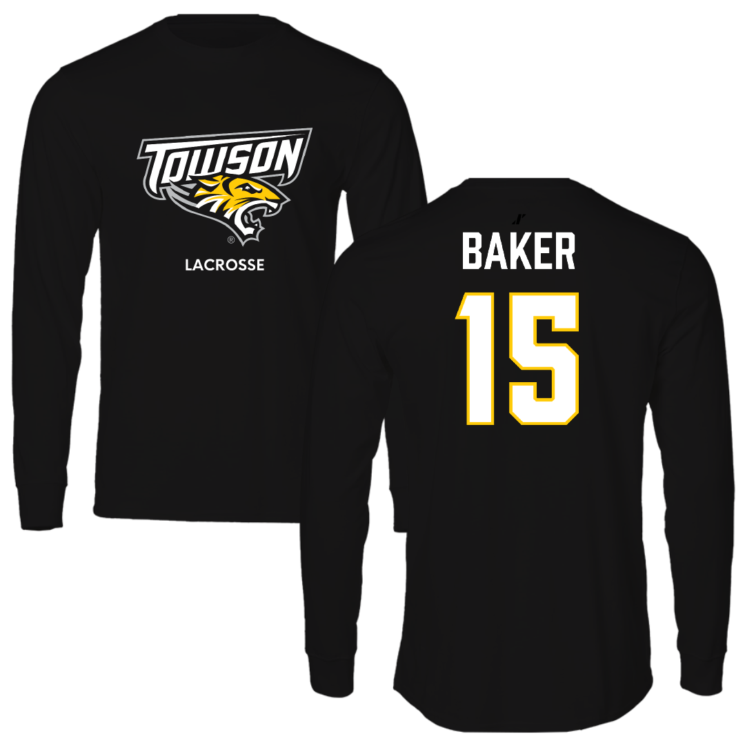Towson University Lacrosse (W) Black Long Sleeve - #15 Emma Baker