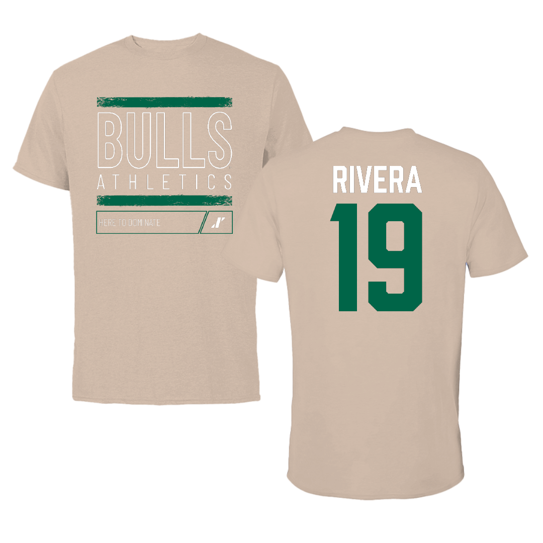 University of South Florida Softball Tan Dominate Tee - #19 Alanah Rivera