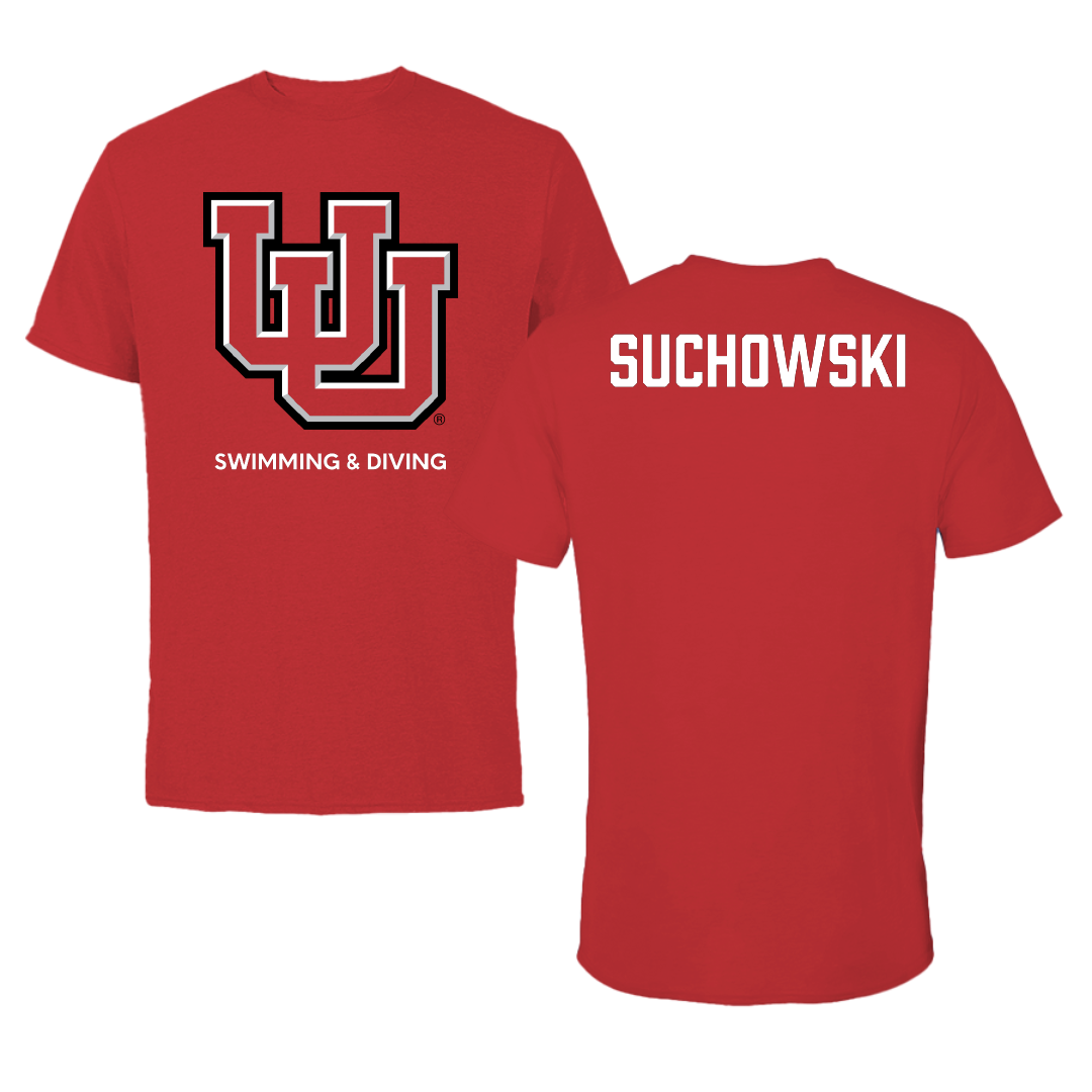University of Utah Swimming & Diving Red Tee - Jake Suchowski