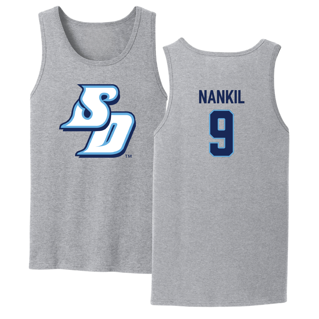 University of San Diego Football Sport Gray Tank Top - #9 Dom Nankil