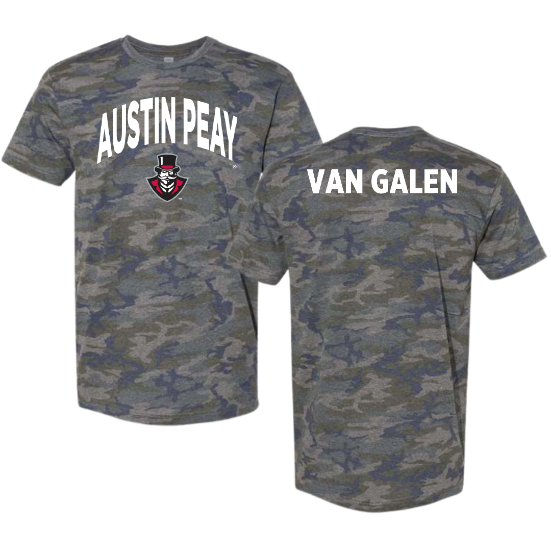 Austin Peay State University Tennis Vintage Camo Tee - Bodi Van Galen