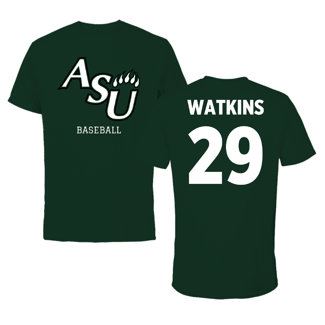 Adams State University Baseball Forest Green Performance Tee - #29 Braden Watkins