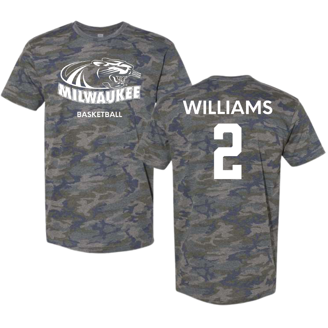 University of Wisconsin-Milwaukee Basketball (W) Vintage Camo Tee - #2 Jada Williams