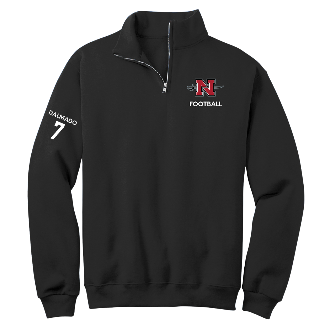 Nicholls State University Football Black Quarter-Zip - #7 Jake Dalmado