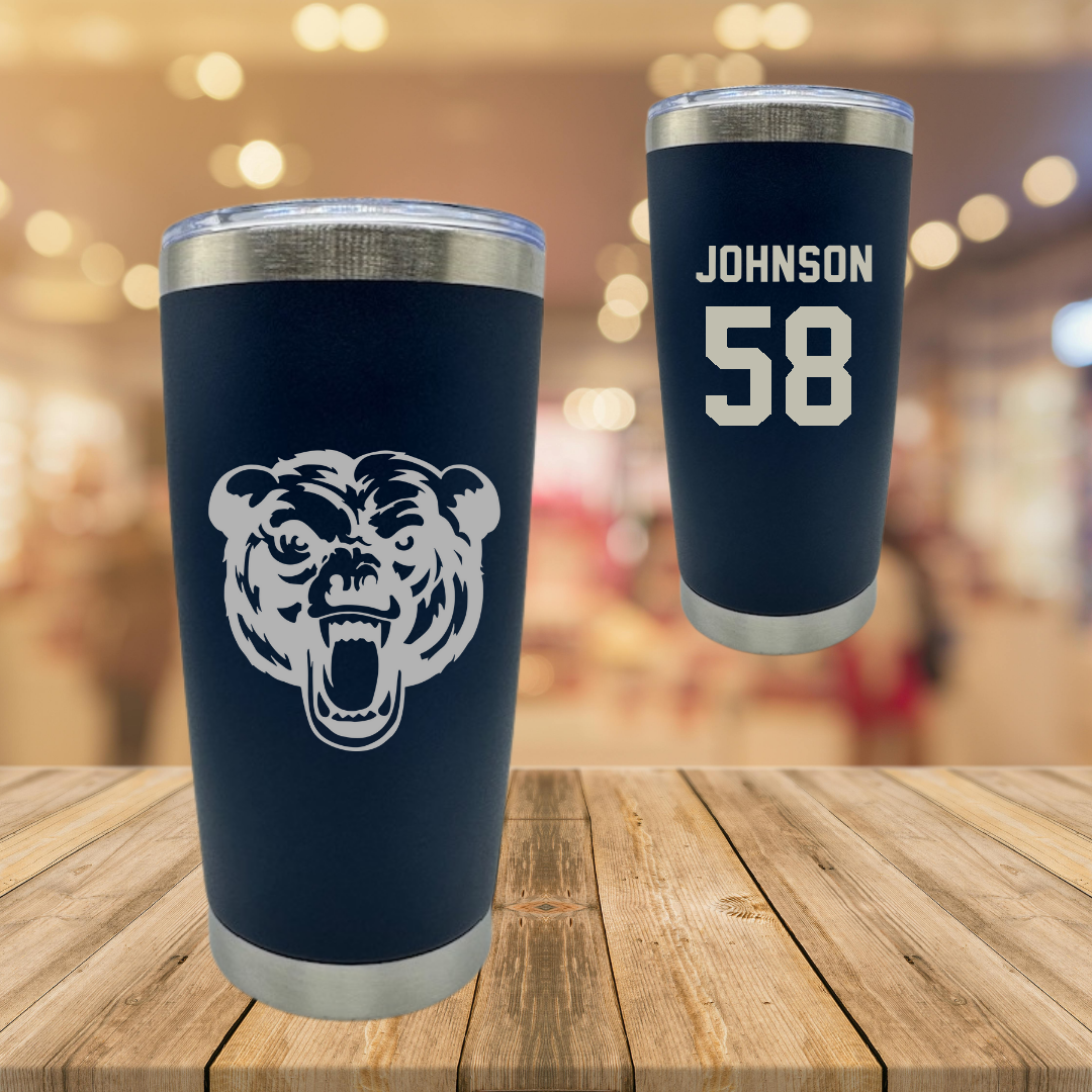 Carolina University Baseball Navy Stainless Steel Tumbler - #58 Brandon Johnson