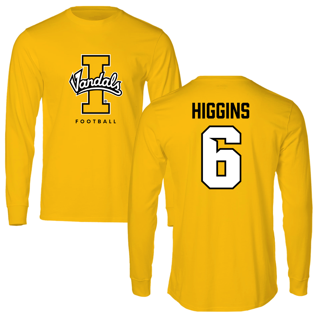 University of Idaho Football Gold Long Sleeve - #6 Trais Higgins