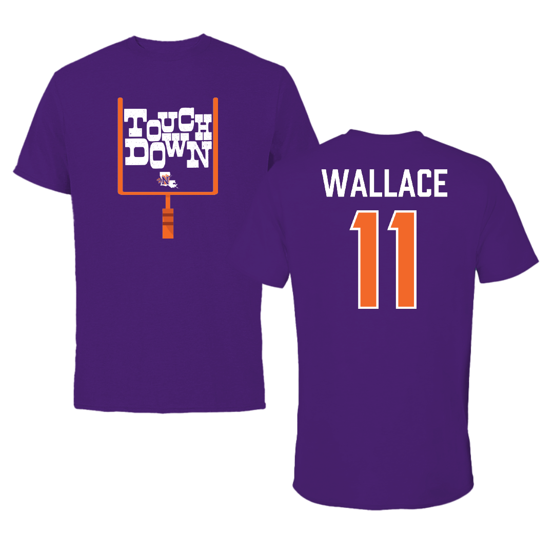 Northwestern State University Football Purple Touchdown Performance Tee - #11 Dane Wallace