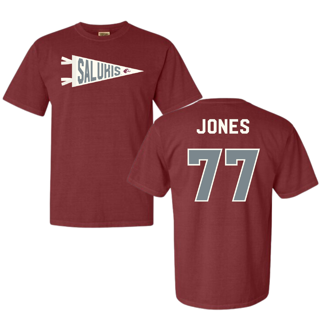 Southern Illinois University at Carbondale Softball Maroon Pennant Comfort Colors Tee - #77 Sidney Jones