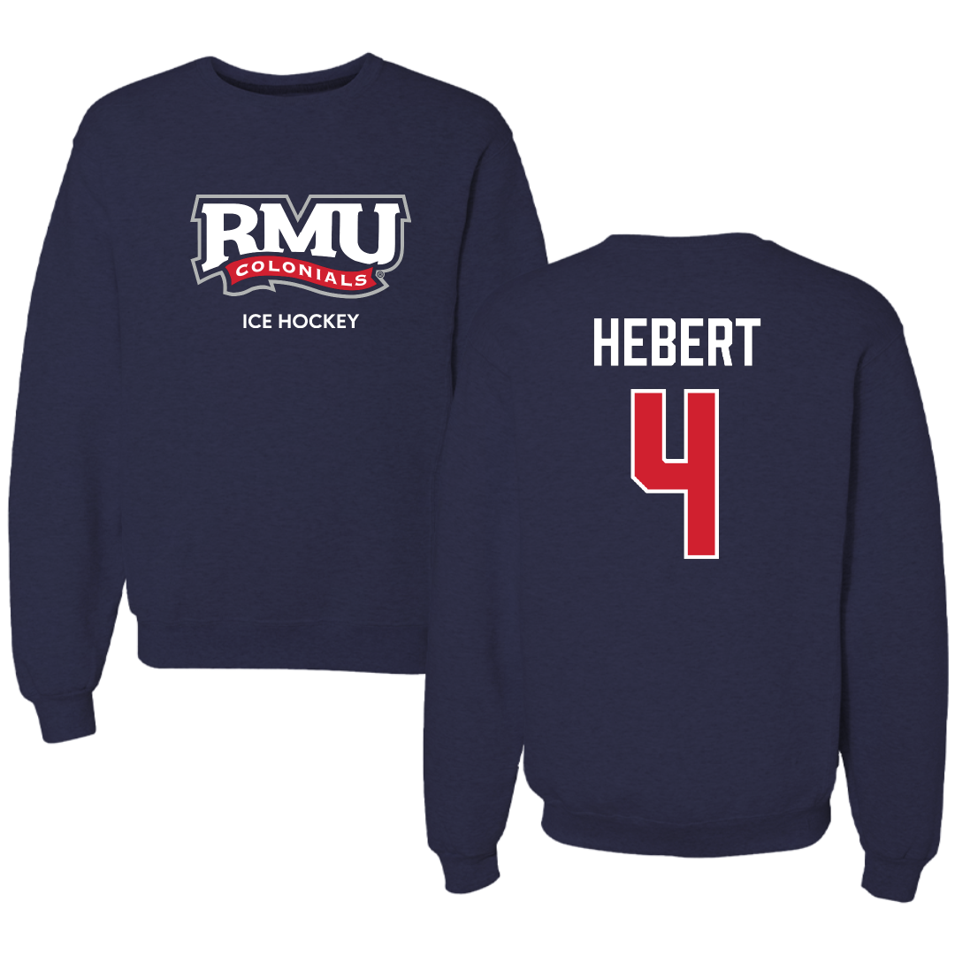 Robert Morris University Ice Hockey (W) Navy RMU Crewneck - #4 Allyson Hebert