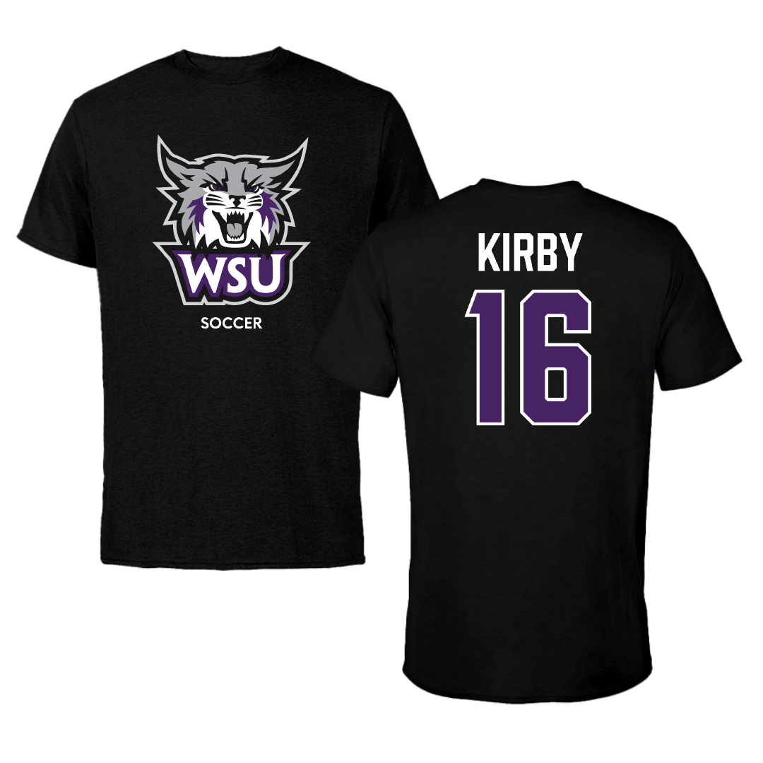 Weber State University Soccer (W) Black Tee - #16 Grace Kirby