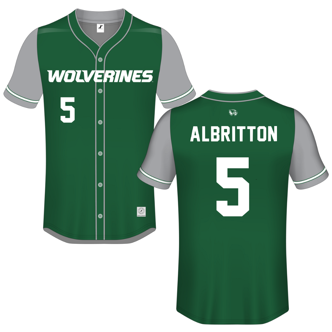 Utah Valley University Green Button-Down Jersey - #5 Danyé Albritton