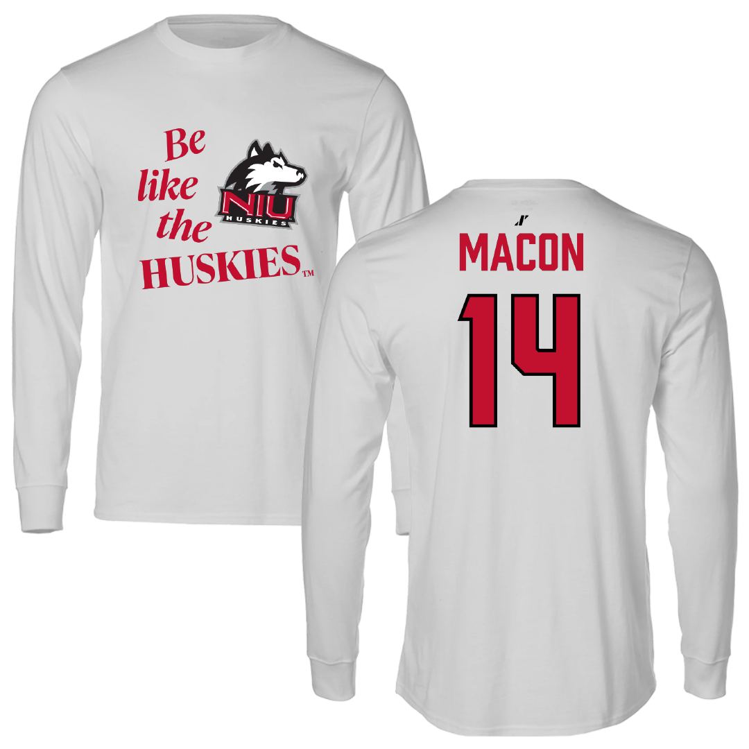 Northern Illinois University Football Light Gray Be Like Us Long Sleeve - #14 Jalen Macon
