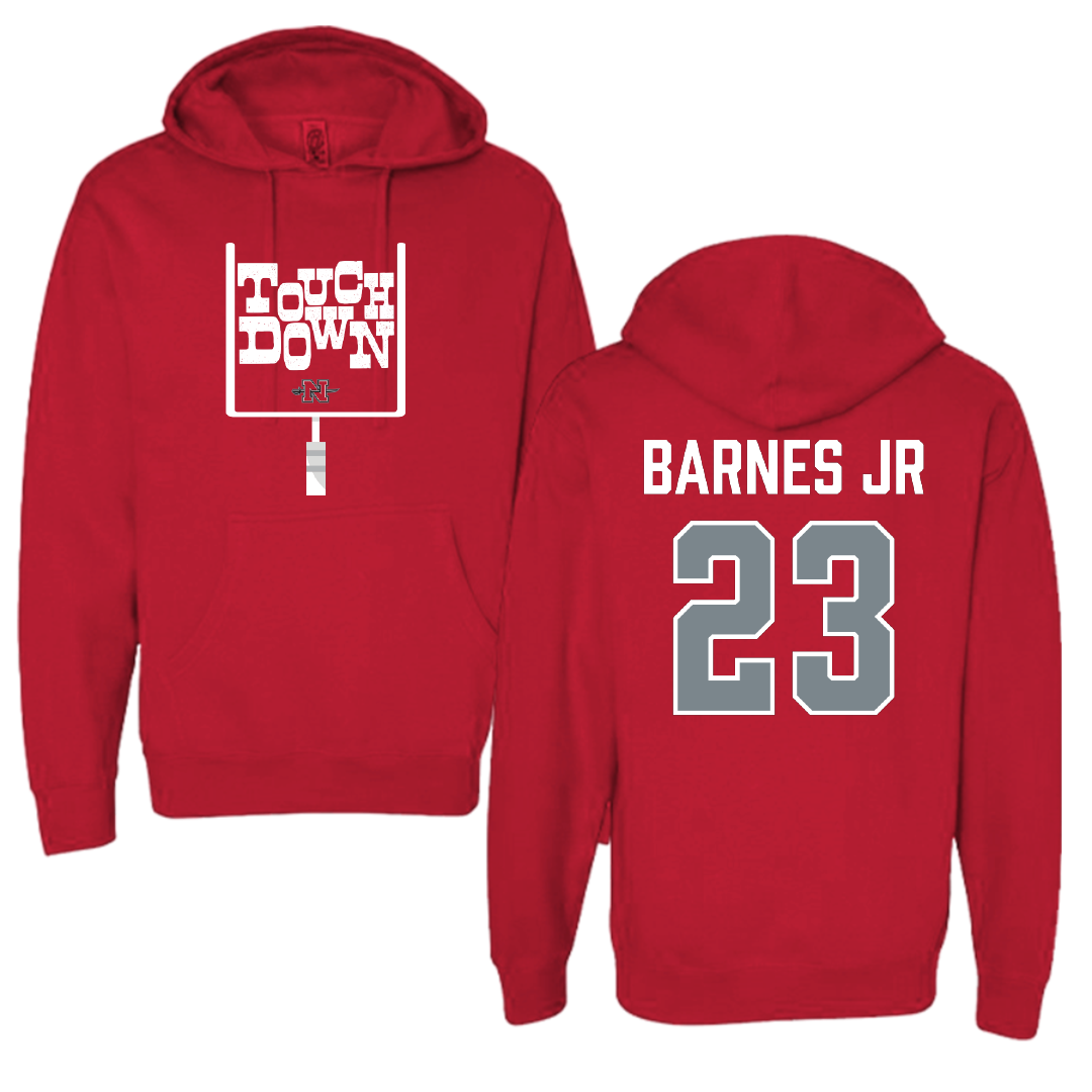 Nicholls State University Football Red Touchdown Hoodie - #23 Jason Barnes Jr