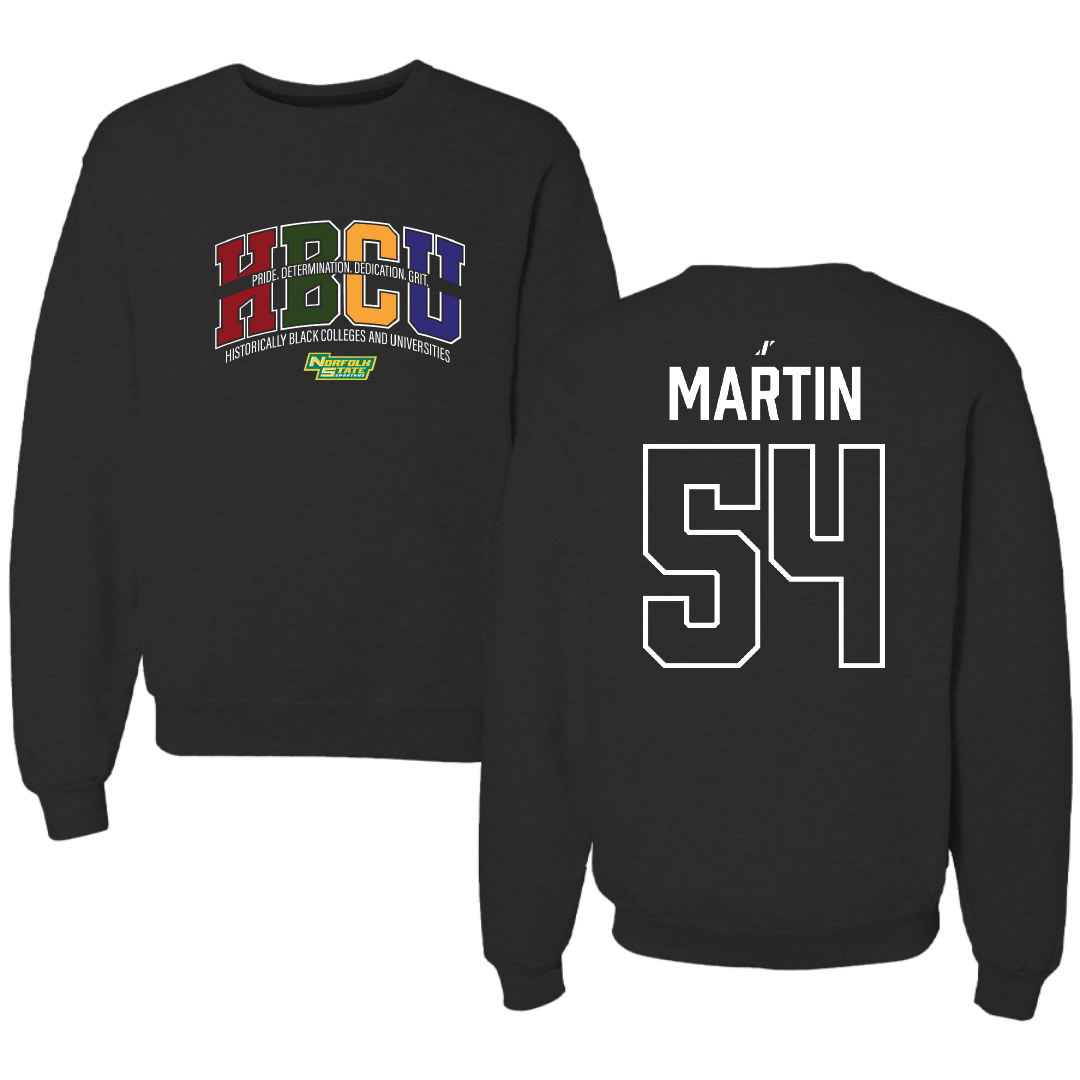 Norfolk State University Football Black HBCU Crewneck - #54 Javontay Martin