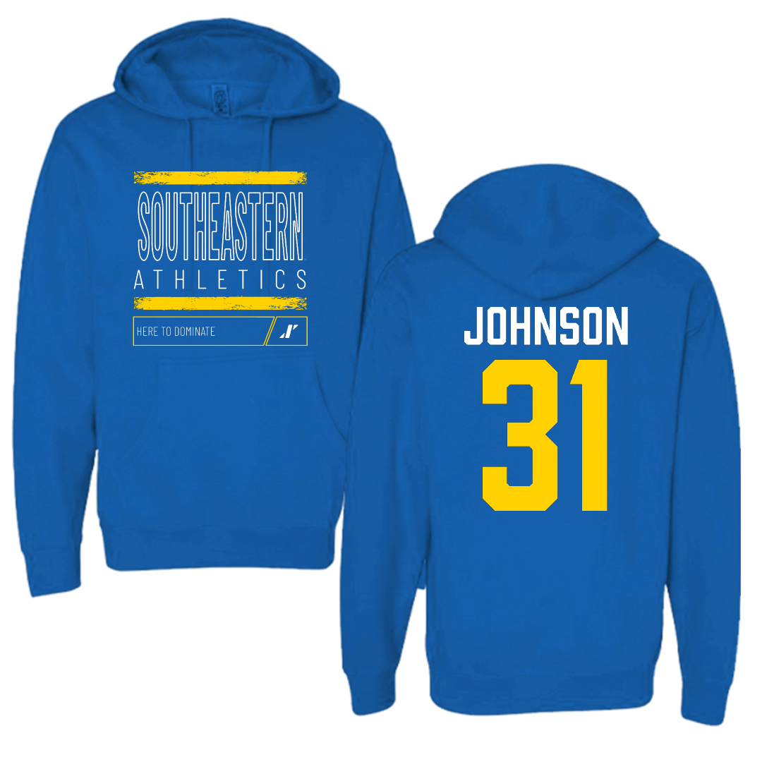 Southeastern Oklahoma State University Baseball Blue Dominate Hoodie - #31 Luke Johnson
