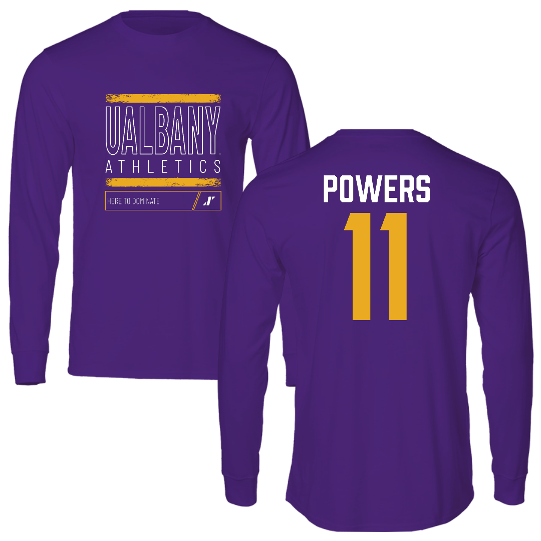 University at Albany Softball Purple Dominate Long Sleeve - #11 Kate Powers