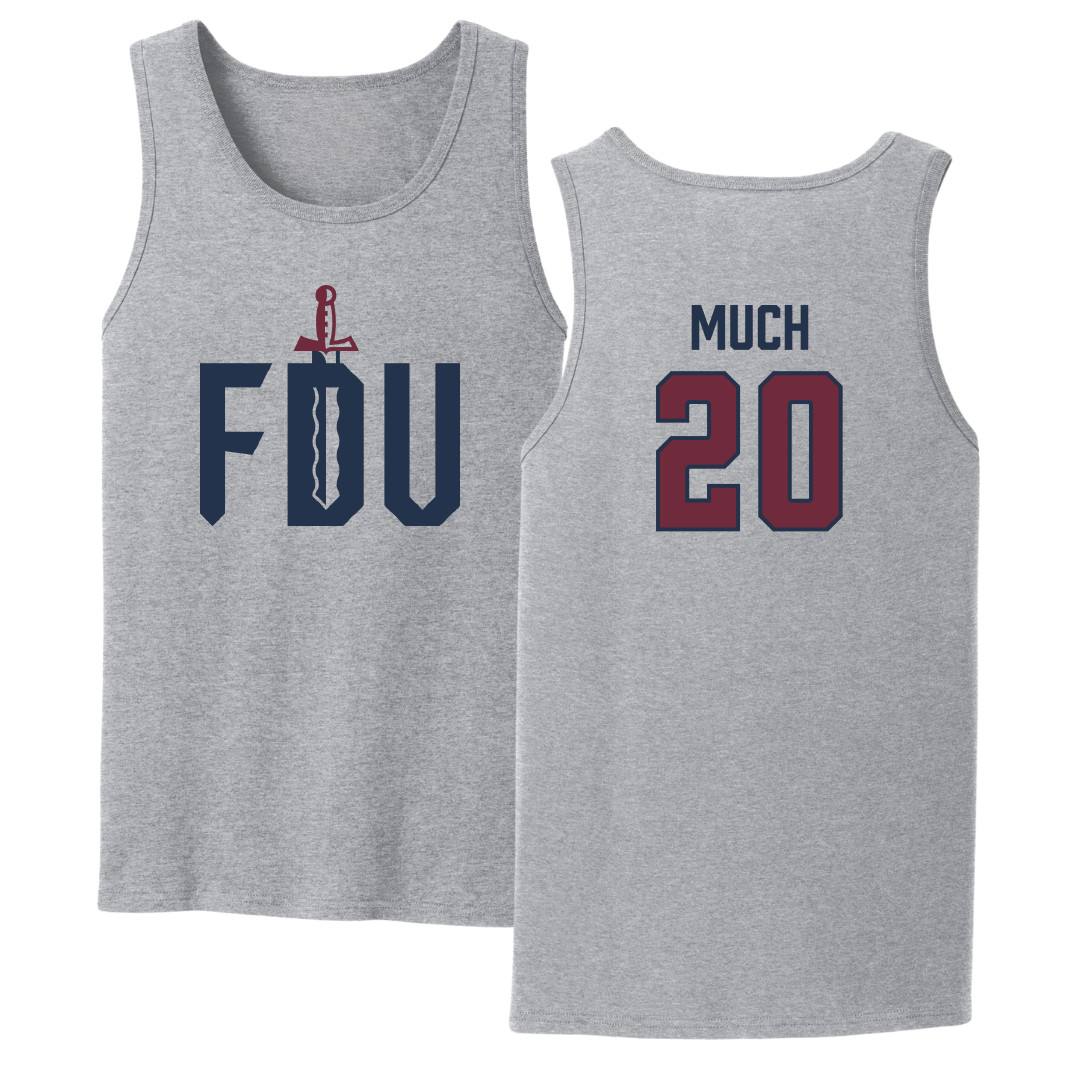 Fairleigh Dickinson University-Metropolitan Campus Volleyball Sport Gray Tank Top - #20 Jessica Much