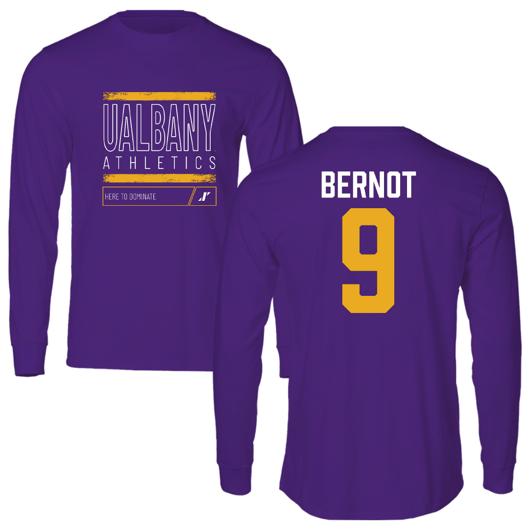University at Albany Soccer Purple Dominate Long Sleeve - #9 Tiffany Bernot