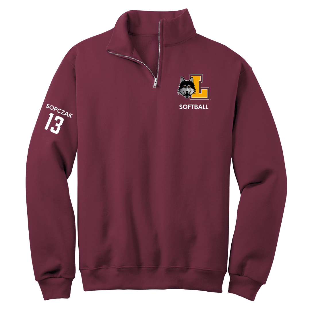Loyola University-Chicago Softball Maroon Quarter-Zip - #13 Teagan Sopczak