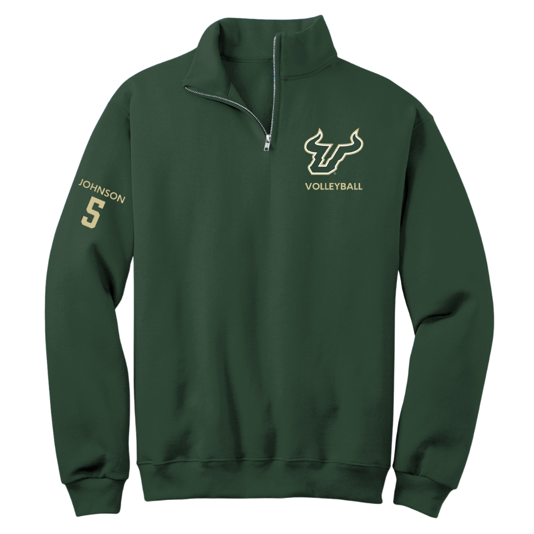 University of South Florida Volleyball (W) Forest Green Quarter-Zip - #5 Tatiana Johnson