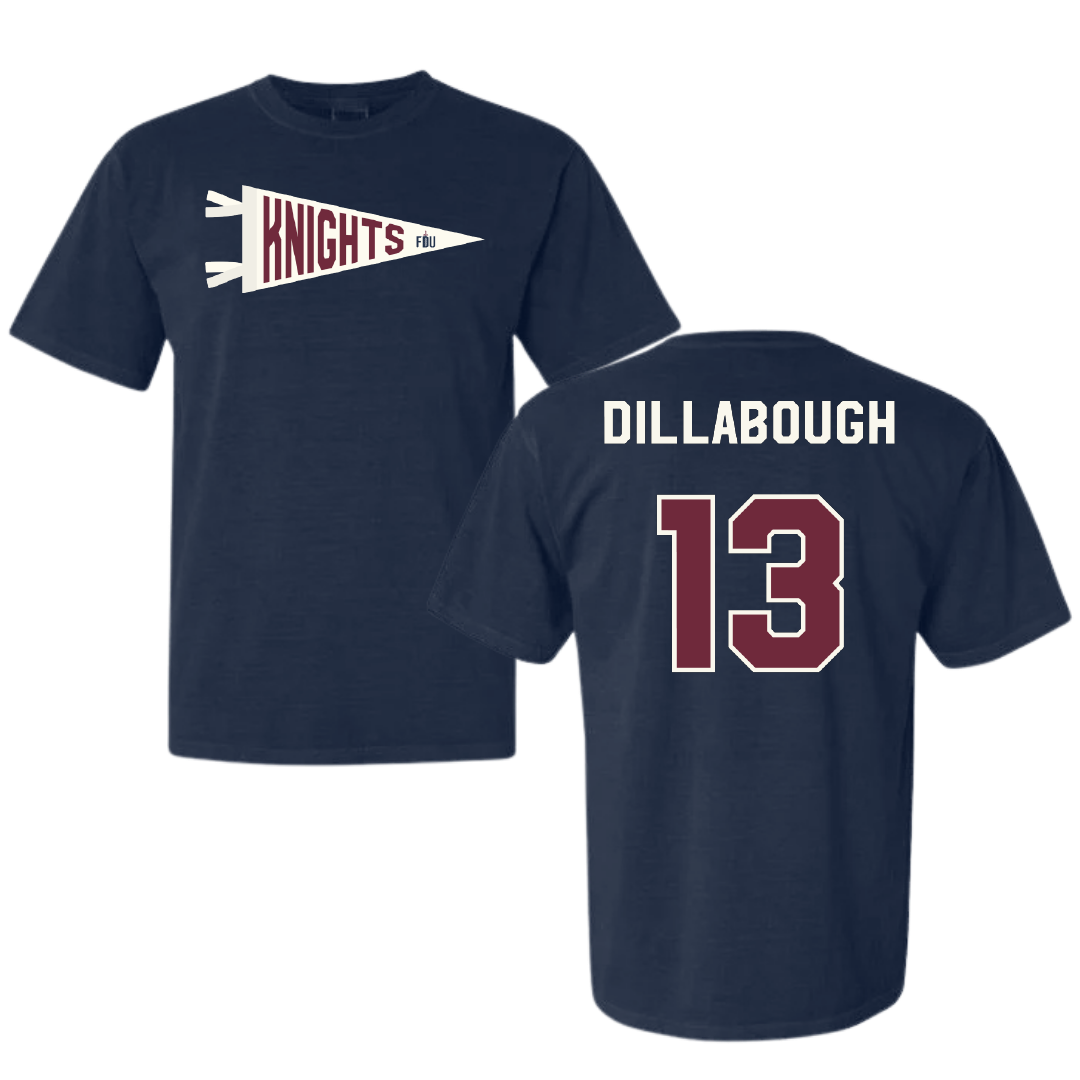 Fairleigh Dickinson University-Metropolitan Campus Lacrosse Navy Pennant Comfort Colors Tee - #13 Karly Dillabough