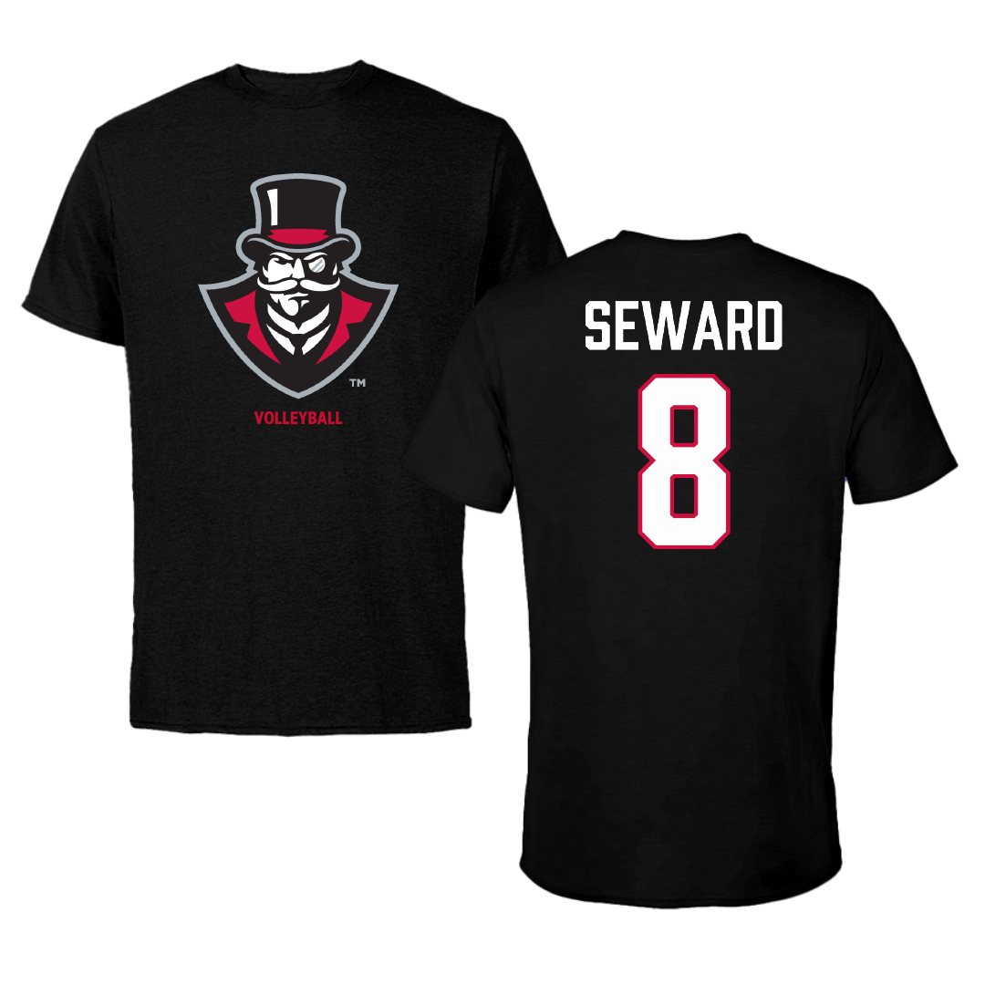 Austin Peay State University Volleyball (W) Black Performance Tee - #8 Jamie Seward