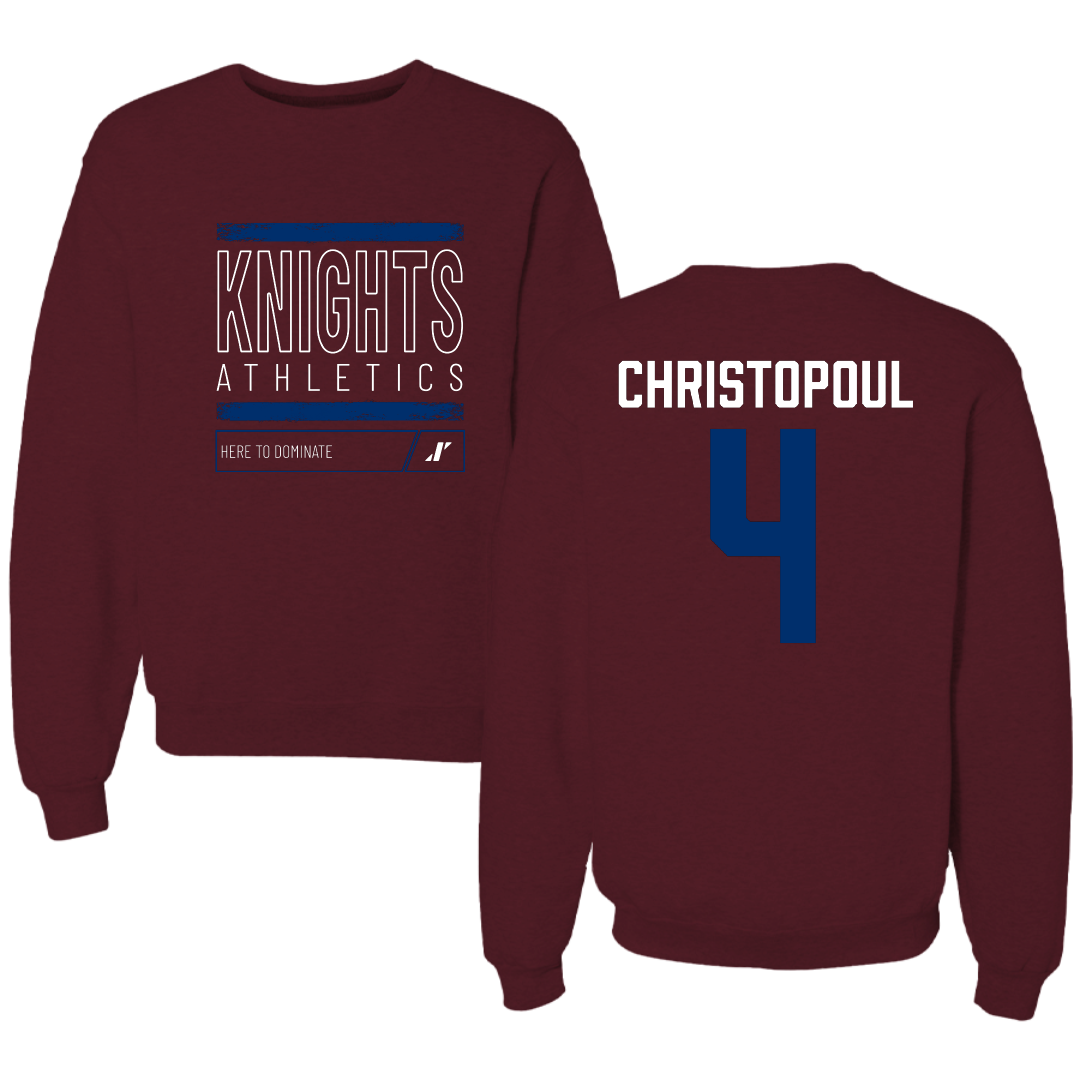 Fairleigh Dickinson University-Metropolitan Campus Softball Maroon Dominate Crewneck - #4 Olivia Christopoul