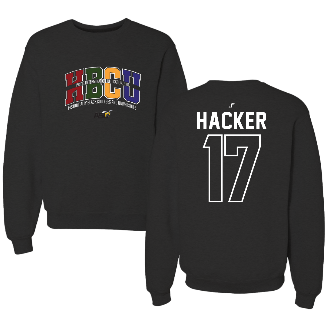 Alabama State University Soccer Black HBCU Crewneck - #17 McKinley Hacker