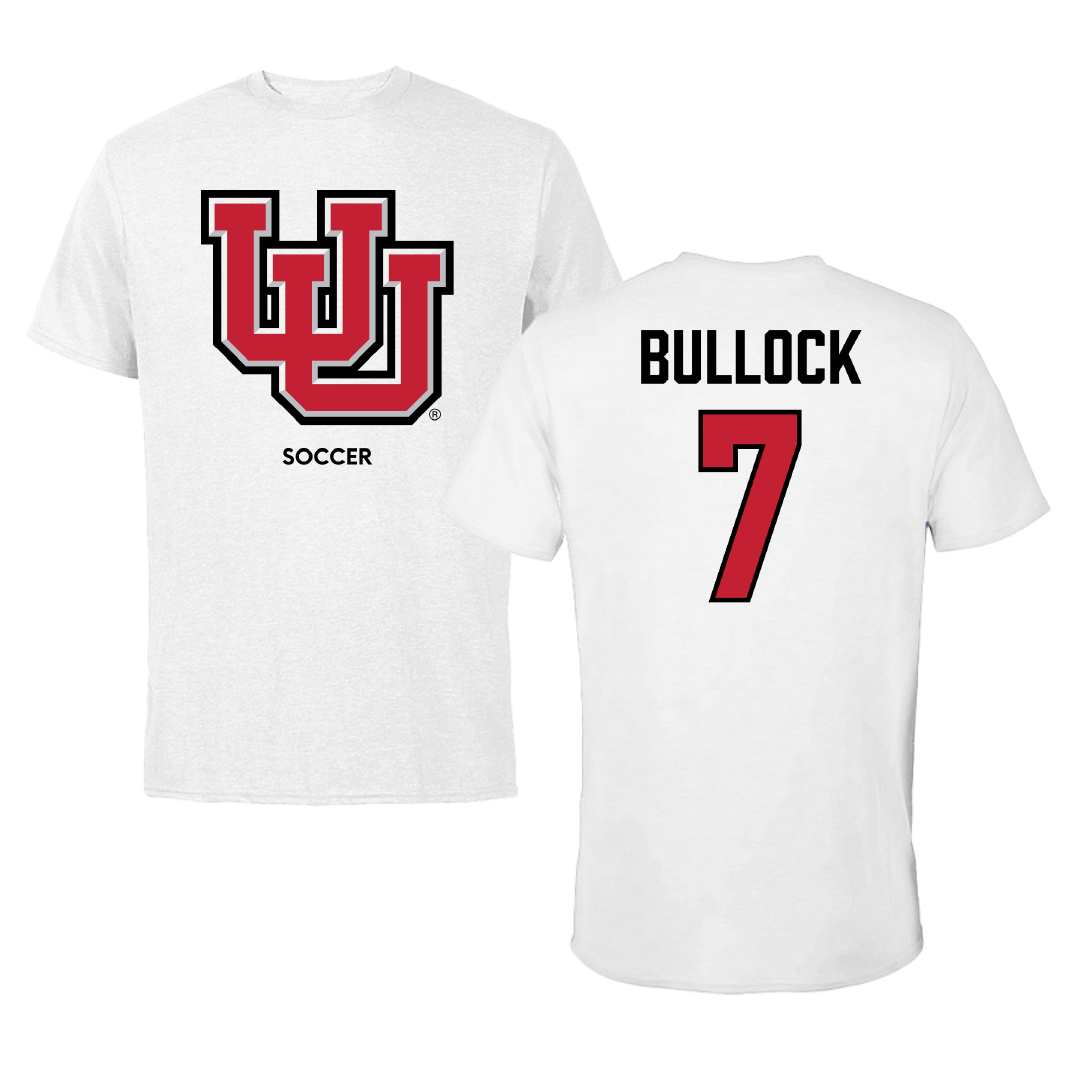 University of Utah Soccer (W) White Performance Tee - #7 Kelly Bullock