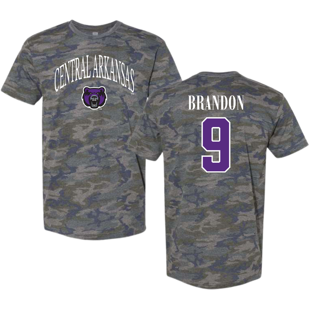 University of Central Arkansas Softball Vintage Camo Tee - #9 Trinity Brandon